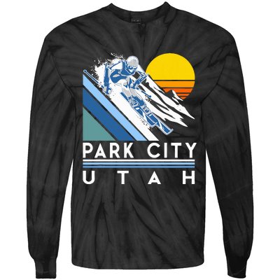 Park City Utah Retro Ski Tie-Dye Long Sleeve Shirt