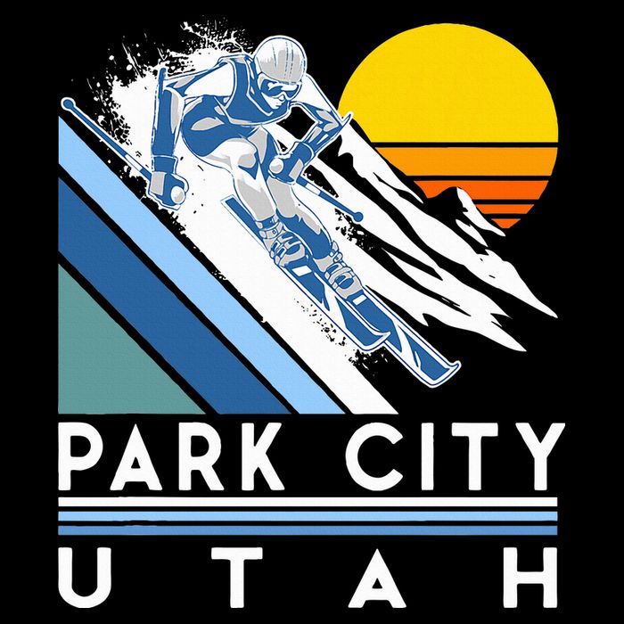Park City Utah Retro Ski Womens T-Shirt