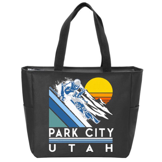 Park City Utah Retro Ski Zip Tote Bag