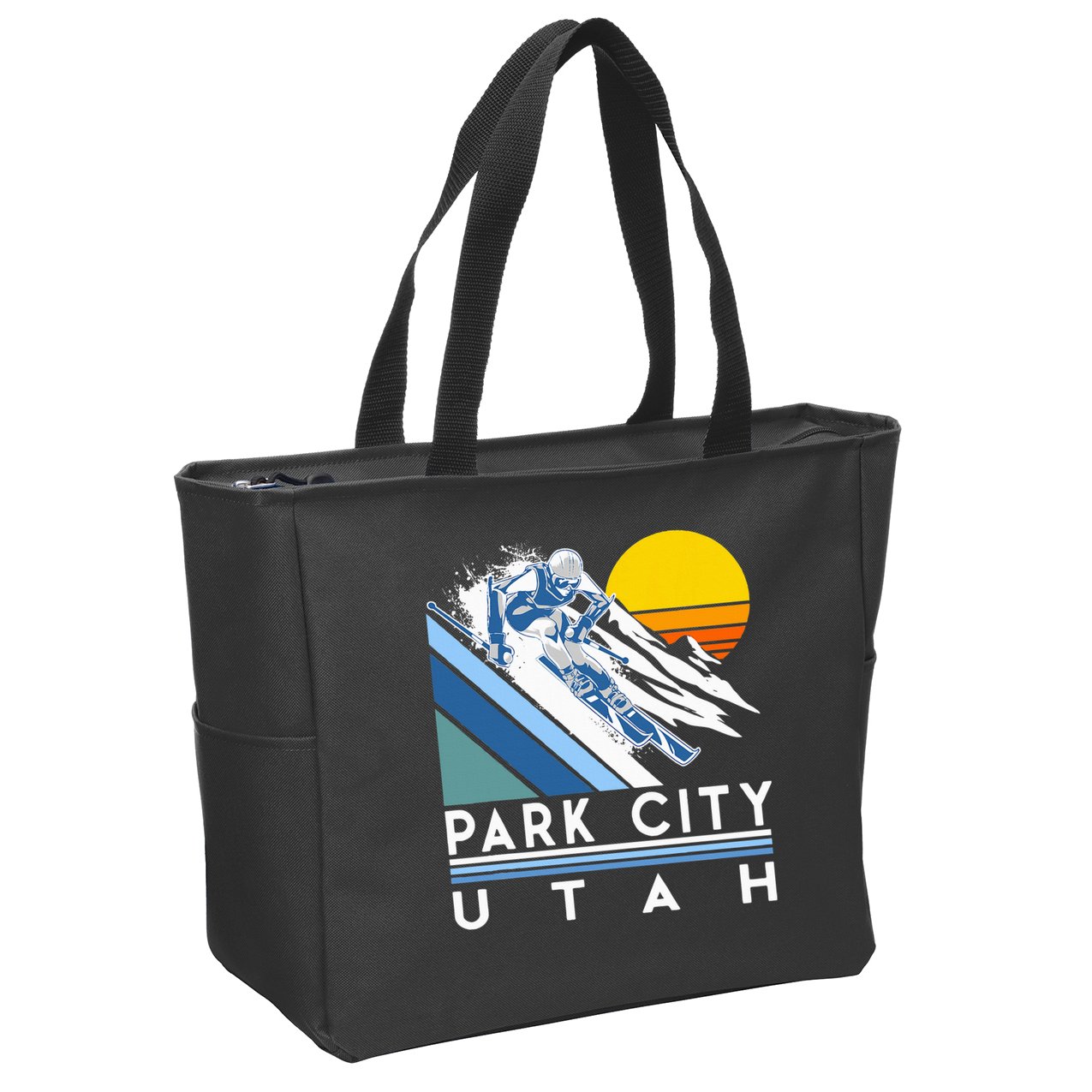 Park City Utah Retro Ski Zip Tote Bag