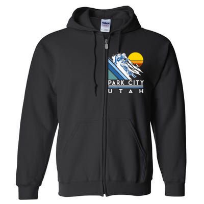 Park City Utah Retro Ski Full Zip Hoodie