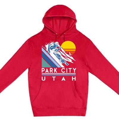 Park City Utah Retro Ski Premium Pullover Hoodie