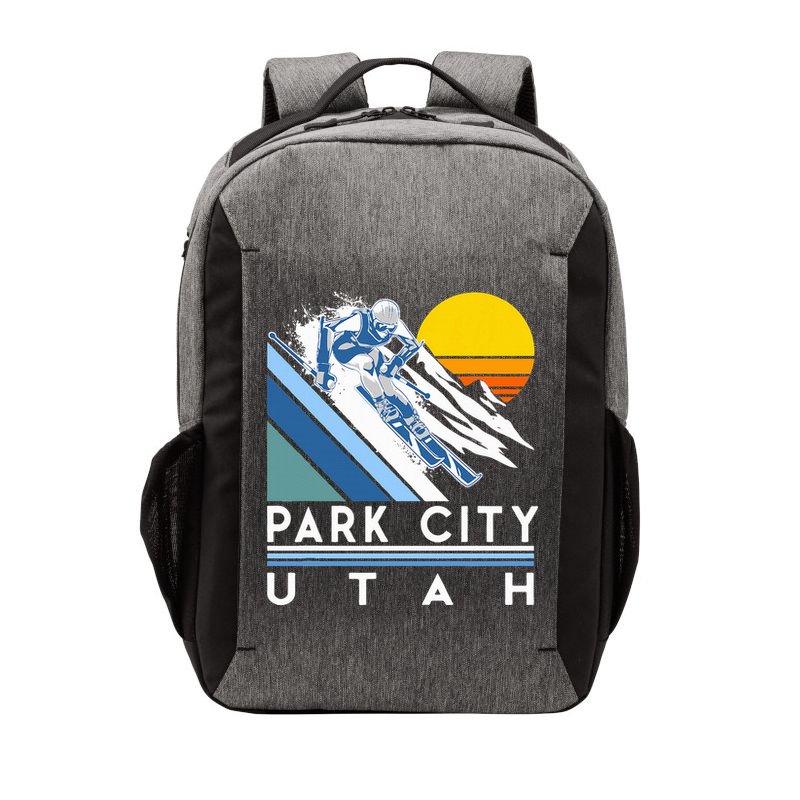 Park City Utah Retro Ski Vector Backpack