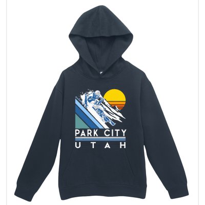 Park City Utah Retro Ski Urban Pullover Hoodie