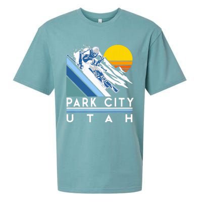 Park City Utah Retro Ski Sueded Cloud Jersey T-Shirt