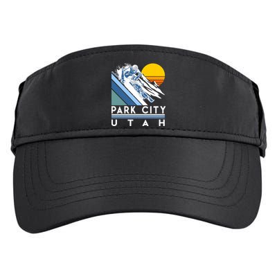Park City Utah Retro Ski Cute Gift Adult Drive Performance Visor