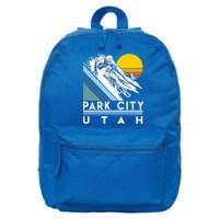 Park City Utah Retro Ski Cute Gift 16 in Basic Backpack