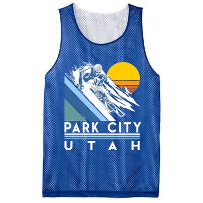 Park City Utah Retro Ski Cute Gift Mesh Reversible Basketball Jersey Tank