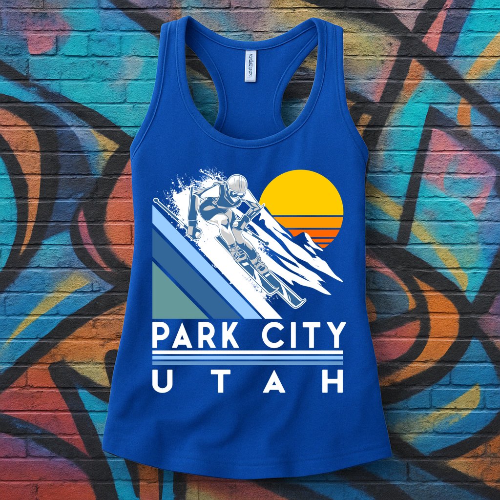 Park City Utah Retro Ski Cute Gift Womens Tank Top