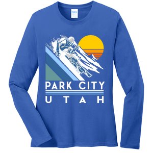 Park City Utah Retro Ski Cute Gift Ladies Long Sleeve Shirt