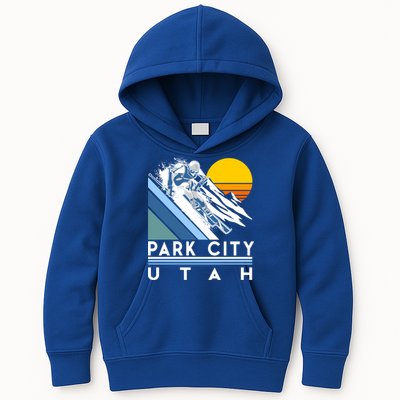 Park City Utah Retro Ski Cute Gift Kids Hoodie