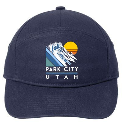 Park City Utah Retro Ski Cute Gift 7-Panel Snapback Hat