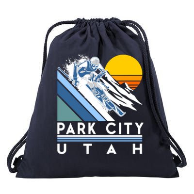 Park City Utah Retro Ski Cute Gift Drawstring Bag