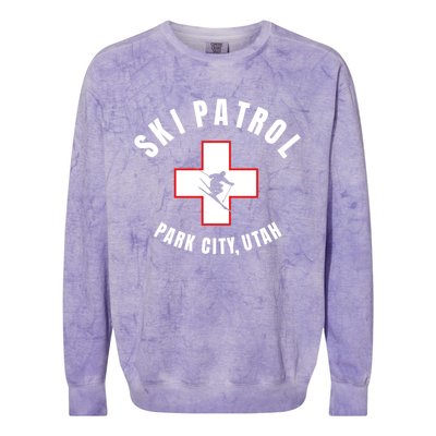 Park City Utah Ski Patrol Gift Colorblast Crewneck Sweatshirt