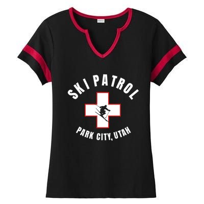 Park City Utah Ski Patrol Gift Ladies Halftime Notch Neck Tee