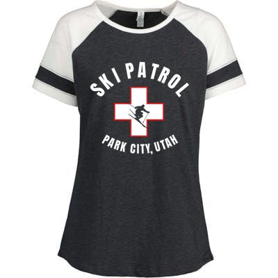 Park City Utah Ski Patrol Gift Enza Ladies Jersey Colorblock Tee