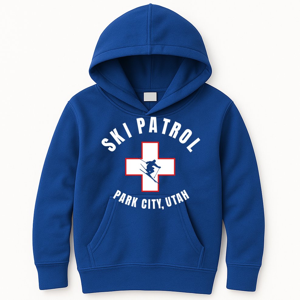 Park City Utah Ski Patrol Gift Kids Hoodie