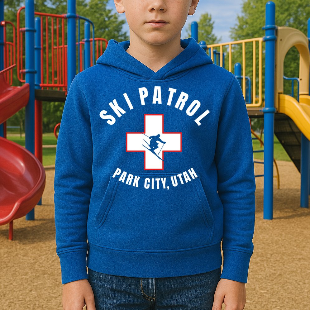 Park City Utah Ski Patrol Gift Kids Hoodie