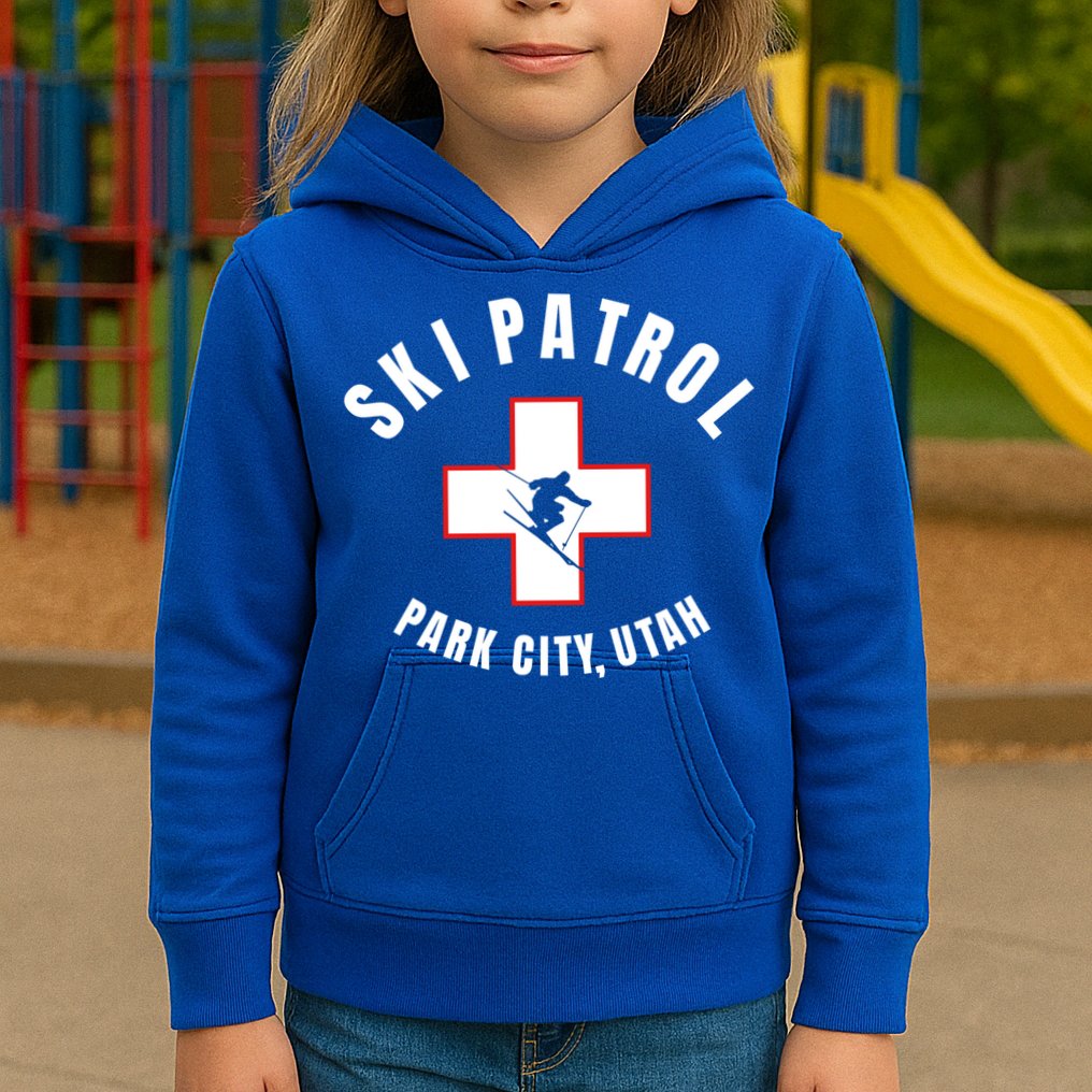 Park City Utah Ski Patrol Gift Kids Hoodie