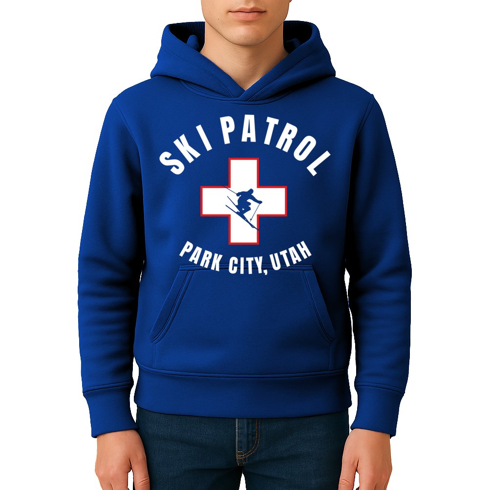 Park City Utah Ski Patrol Gift Kids Hoodie