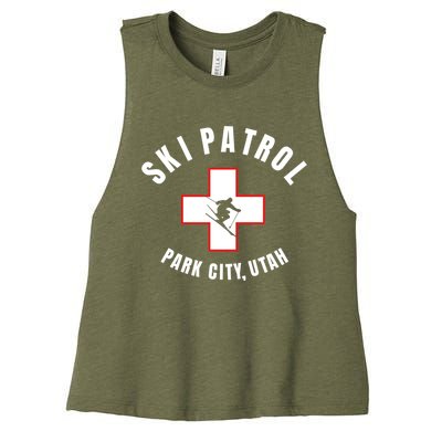 Park City Utah Ski Patrol Gift Women's Racerback Cropped Tank