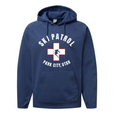 Park City Utah Ski Patrol Gift Performance Fleece Hoodie