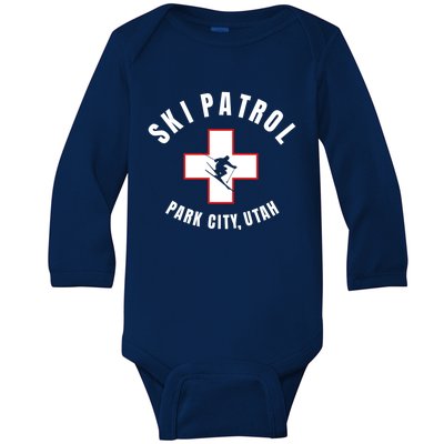 Park City Utah Ski Patrol Gift Baby Long Sleeve Bodysuit