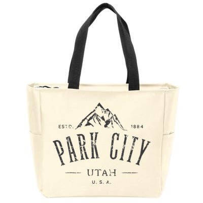Park City Utah Awesome Mountain Design Souvenir Zip Tote Bag