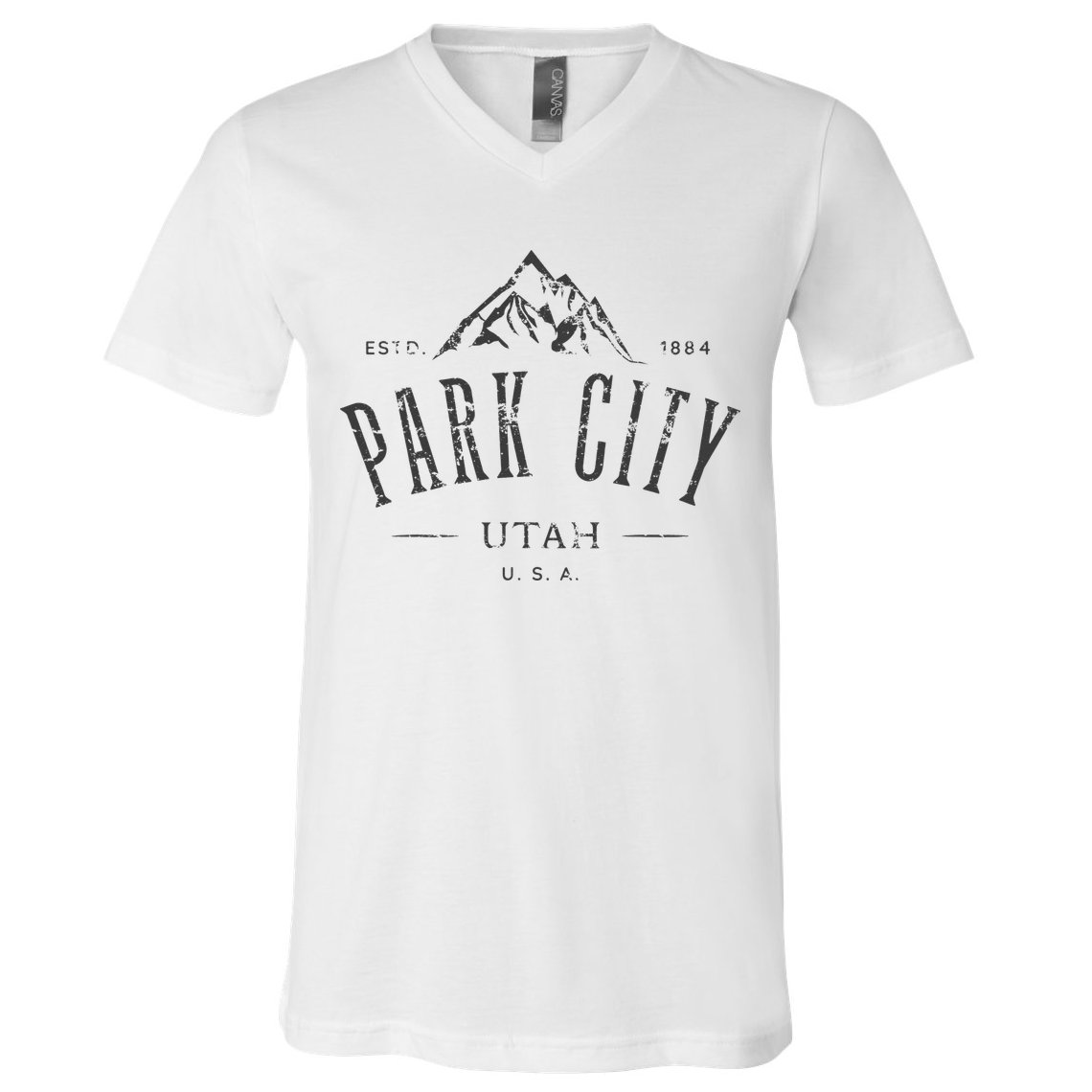 Park City Utah Awesome Mountain Design Souvenir V-Neck T-Shirt