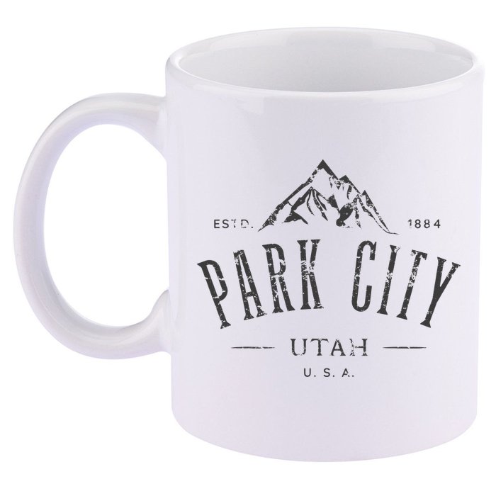 Park City Utah Awesome Mountain Design Souvenir 11oz C Handle Ceramic Mug