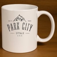 Park City Utah Awesome Mountain Design Souvenir 11oz C Handle Ceramic Mug