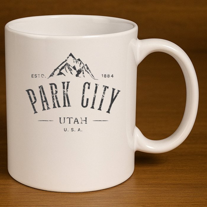 Park City Utah Awesome Mountain Design Souvenir 11oz C Handle Ceramic Mug