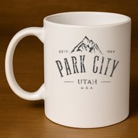 Park City Utah Awesome Mountain Design Souvenir 11oz C Handle Ceramic Mug