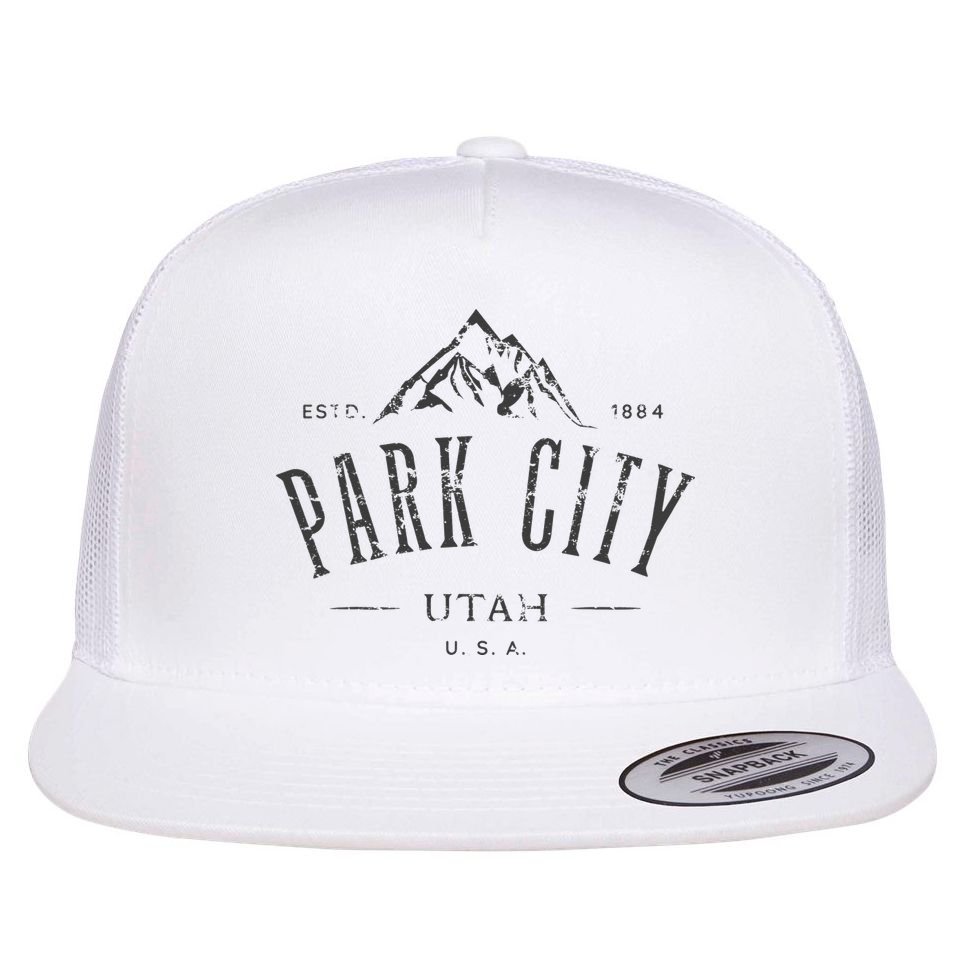 Park City Utah Awesome Mountain Design Souvenir Flat Bill Trucker Hat