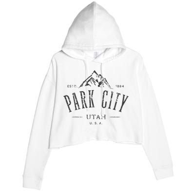 Park City Utah Awesome Mountain Design Souvenir Crop Fleece Hoodie