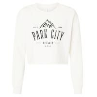 Park City Utah Awesome Mountain Design Souvenir Cropped Pullover Crew