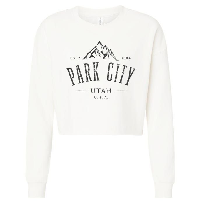 Park City Utah Awesome Mountain Design Souvenir Cropped Pullover Crew