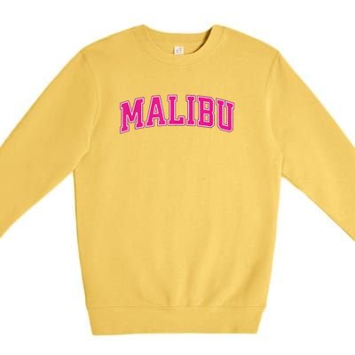 Preppy Collegiate Varsity Pink Malibu California Premium Crewneck Sweatshirt