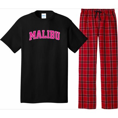 Preppy Collegiate Varsity Pink Malibu California Pajama Set