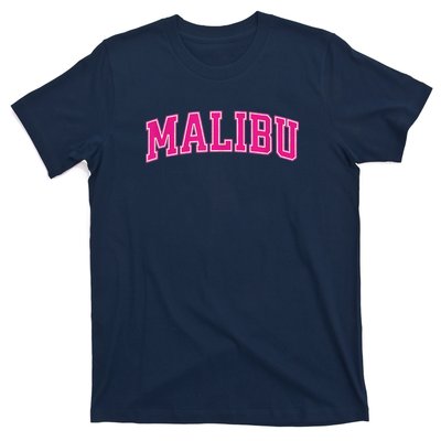 Preppy Collegiate Varsity Pink Malibu California T-Shirt