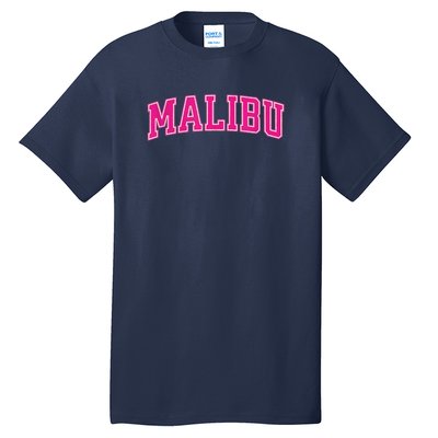 Preppy Collegiate Varsity Pink Malibu California Tall T-Shirt