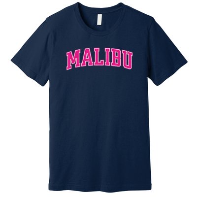 Preppy Collegiate Varsity Pink Malibu California Premium T-Shirt