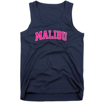 Preppy Collegiate Varsity Pink Malibu California Tank Top