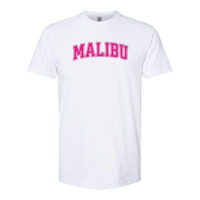 Preppy Collegiate Varsity Pink Malibu California Softstyle CVC T-Shirt