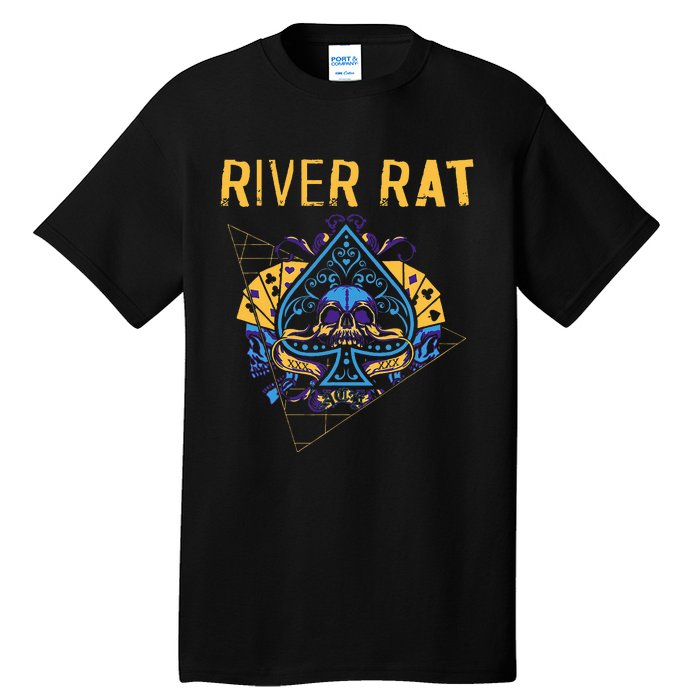 Poker Cards Vintage Spade River Rat Tall T-Shirt