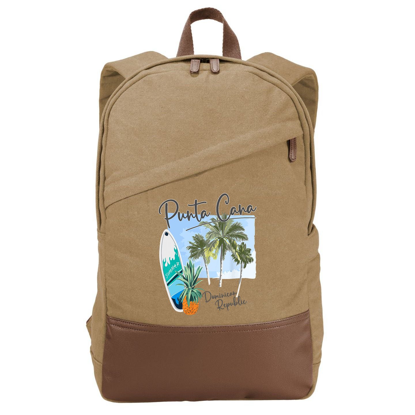 Punta Cana Vacation Punta Cana Souvenirs Dominican Republic Cotton Canvas Backpack