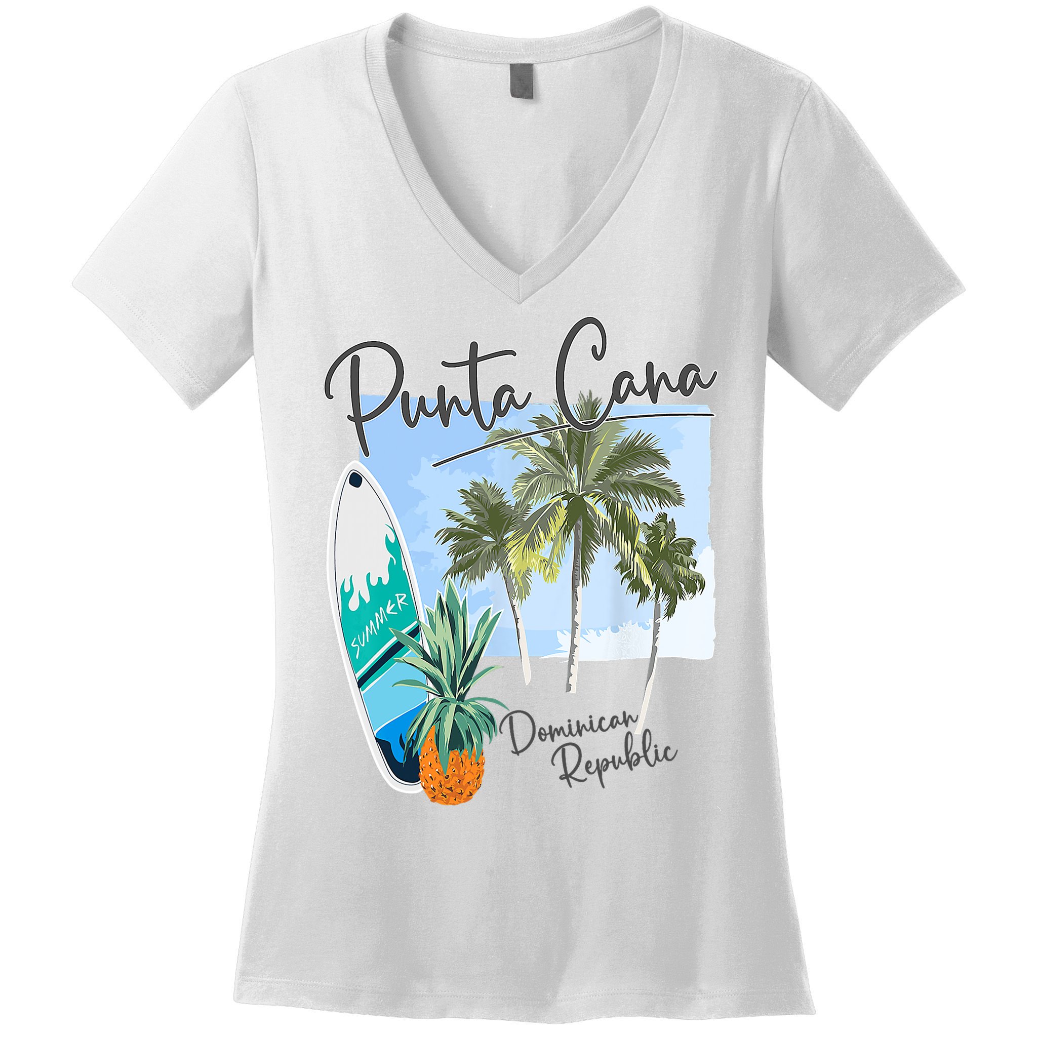 Punta Cana Vacation Punta Cana Souvenirs Dominican Republic Women's V-Neck T-Shirt
