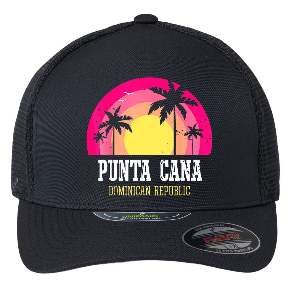 Punta Cana Vacation, Punta Cana Souvenirs Dominican Republic Flexfit Unipanel Trucker Cap