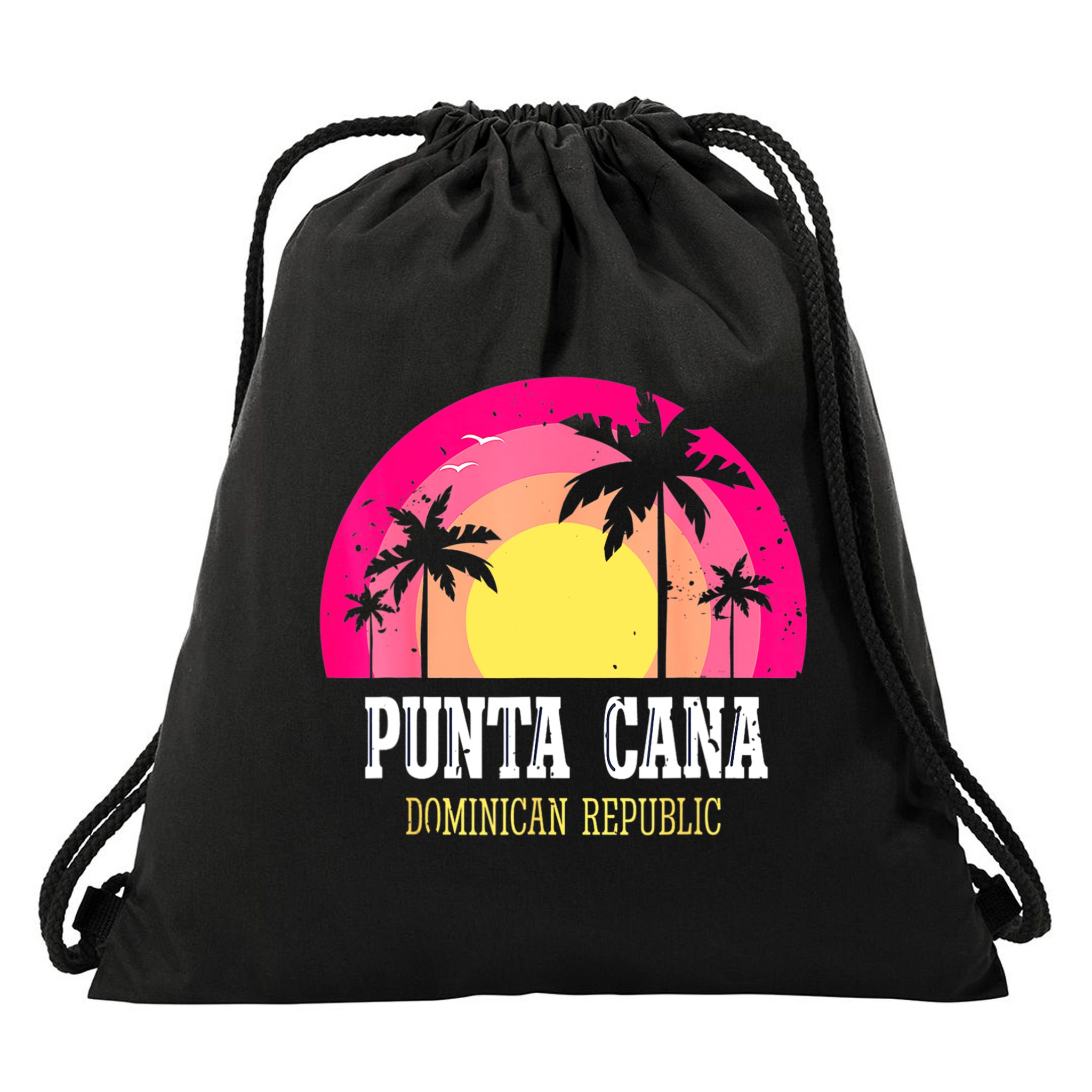 Punta Cana Vacation, Punta Cana Souvenirs Dominican Republic Drawstring Bag