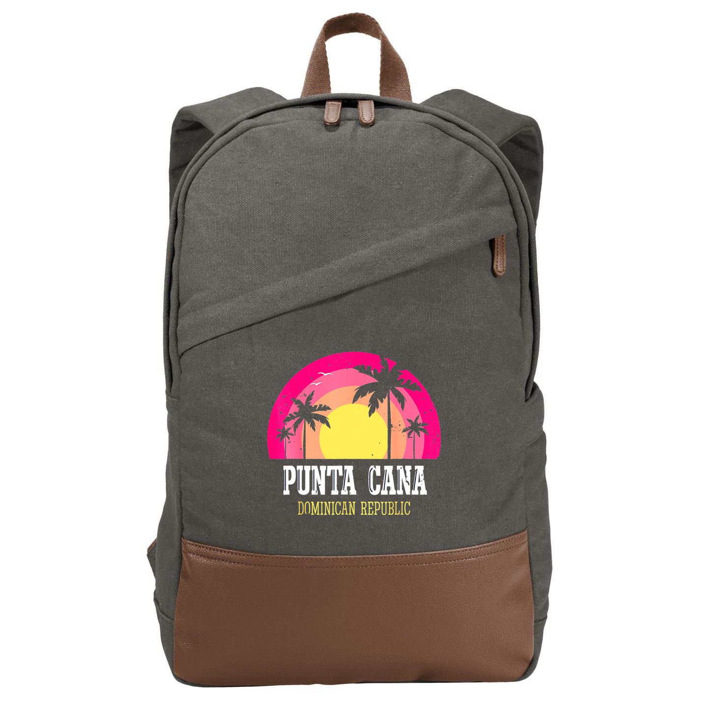 Punta Cana Vacation, Punta Cana Souvenirs Dominican Republic Cotton Canvas Backpack